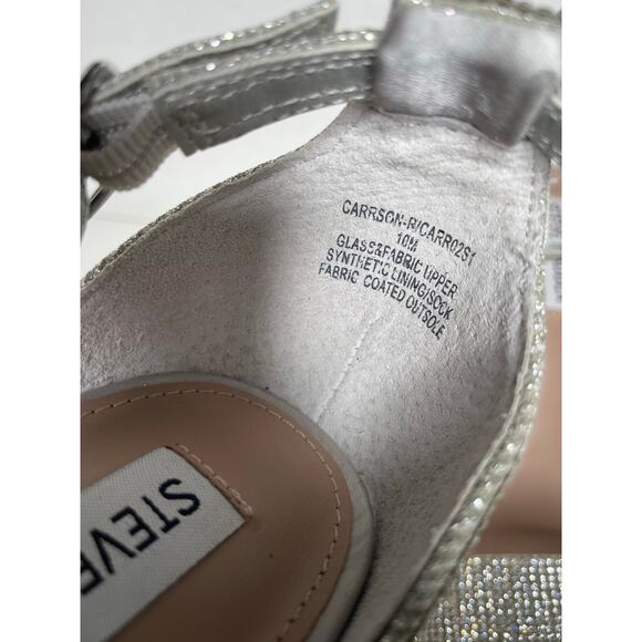 Steve Madden Carrson Crystal Heels Silver Size 10 - Picture 4 of 12